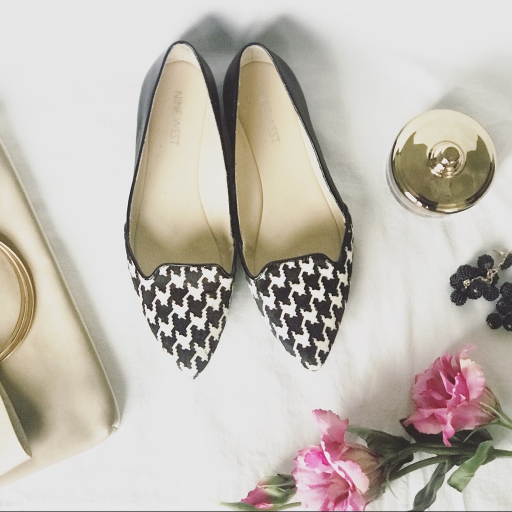 Nine West Leather Cowhide Pointed Toe Flat